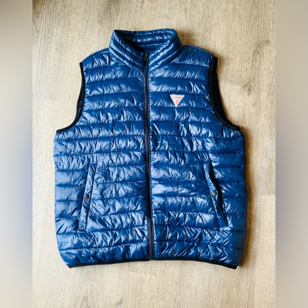 Guess Blue Puffer Vest Men's XL